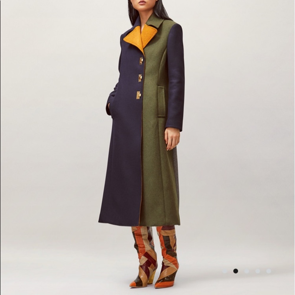 NEW Tory Burch Colorblock Wool Coat, 0